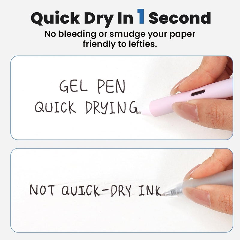 WRITECH Gel Pens Fine Point: 0.5mm Black Ink Retractable 4ct Smooth Writing No Bleed with Aesthetic Gradient Color Pen Barrel for Journaling Note Taking Sketching - Image 5